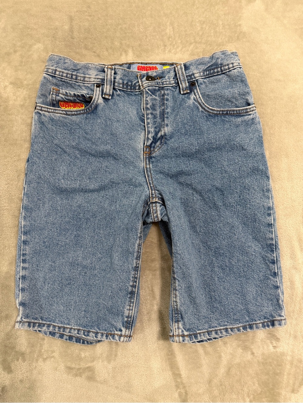 Vintage Empyre Blue Wash Loose Fit Denim Skate Shorts/Jorts Y2K Skater Size 27